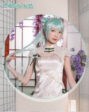 画像6: VOCALOID 初音ミク チャイナドレス ミク コスプレ衣装 (6)