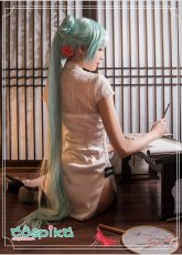 画像8: VOCALOID 初音ミク チャイナドレス ミク コスプレ衣装 (8)