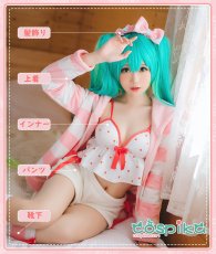 画像15: VOCALOID 初音ミク  miku パジャマ レーシングミクコスプレ衣装 (15)
