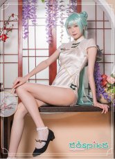 画像2: VOCALOID 初音ミク チャイナドレス ミク コスプレ衣装 (2)
