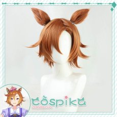 画像1: ウマ娘 テイエムオペラオー コスプレウィッグ 耳付き (1)