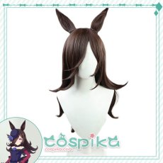 画像1: ウマ娘 ライスシャワー コスプレウィッグ 耳付き (1)