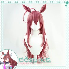 画像1: ウマ娘 ミホノブルボン コスプレウィッグ 耳付き (1)