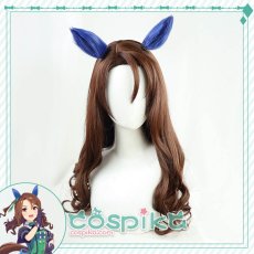 画像1: ウマ娘 キングヘイロー コスプレウィッグ 耳付き (1)
