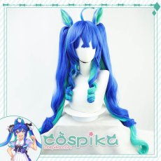 画像1: ウマ娘 ツインターボ コスプレウィッグ 耳付き (1)