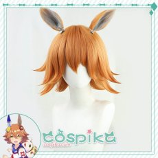 画像1: ウマ娘 マチカネフクキタル コスプレウィッグ 耳付き  (1)